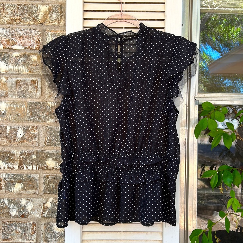 Black Polka Dot Blouse - Picture 4 of 5